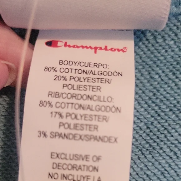 Champion SzXXL Women's Light Teal V-Neck Pullover Sweatshirt NWT - Picture 3 of 6